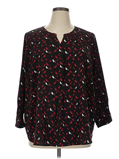 Pre-owned Catherines 3/4 Sleeve Blouse In Black