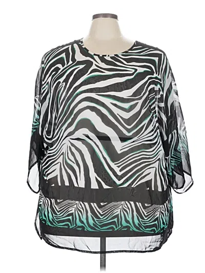 Pre-owned Catherines 3/4 Sleeve Blouse In Black