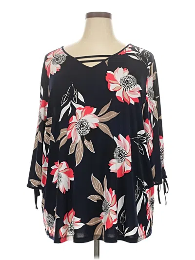 Pre-owned Catherines 3/4 Sleeve Blouse In Black
