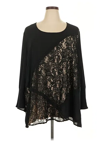 Pre-owned Catherines 3/4 Sleeve Blouse In Black