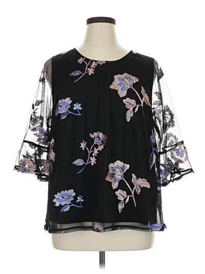 Pre-owned Catherines 3/4 Sleeve Blouse In Black