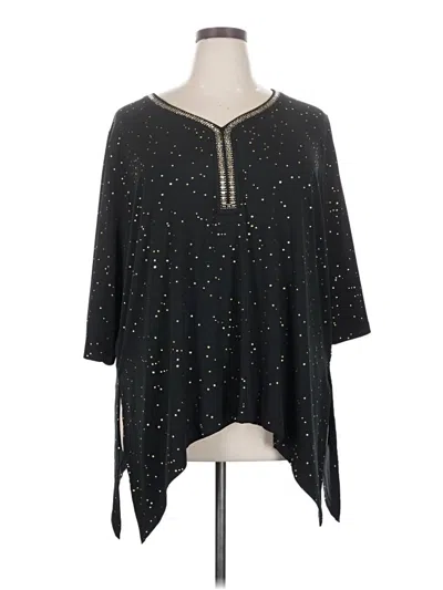 Pre-owned Catherines 3/4 Sleeve Blouse In Black