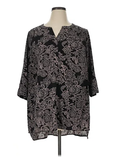 Pre-owned Catherines 3/4 Sleeve Blouse In Black