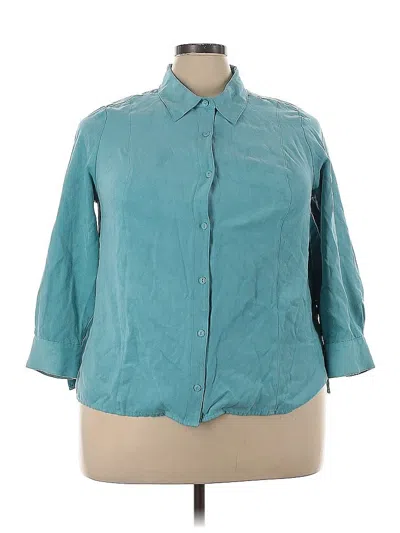 Pre-owned Catherines 3/4 Sleeve Blouse In Blue