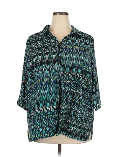 Pre-owned Catherines 3/4 Sleeve Blouse In Blue