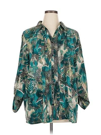 Pre-owned Catherines 3/4 Sleeve Blouse In Blue