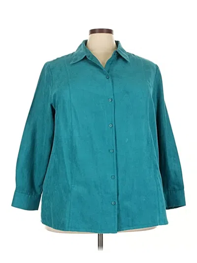 Pre-owned Catherines 3/4 Sleeve Blouse In Blue