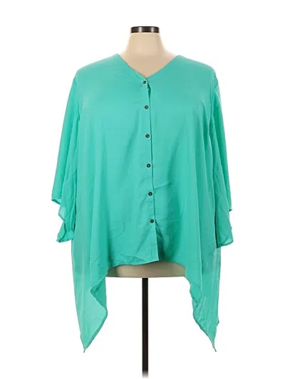 Pre-owned Catherines 3/4 Sleeve Blouse In Blue