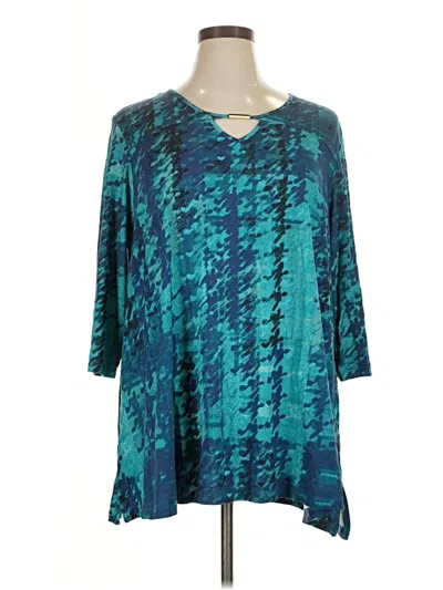 Pre-owned Catherines 3/4 Sleeve Blouse In Blue