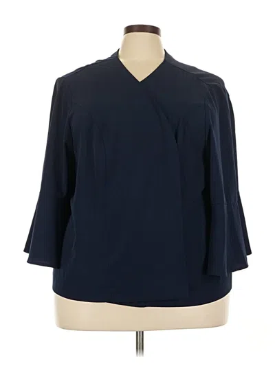 Pre-owned Catherines 3/4 Sleeve Blouse In Blue