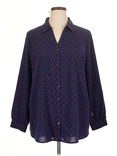 Pre-owned Catherines 3/4 Sleeve Blouse In Blue