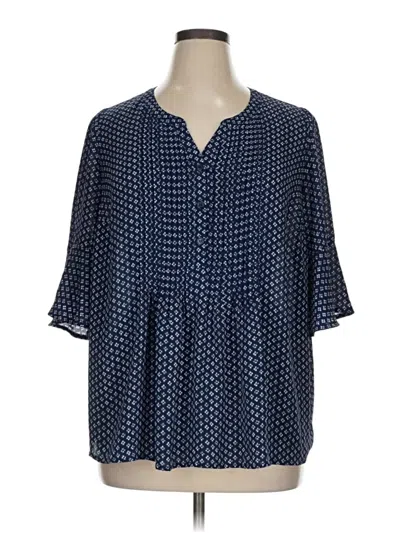 Pre-owned Catherines 3/4 Sleeve Blouse In Blue