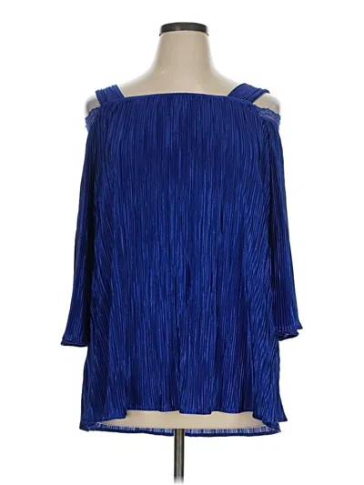 Pre-owned Catherines 3/4 Sleeve Blouse In Blue