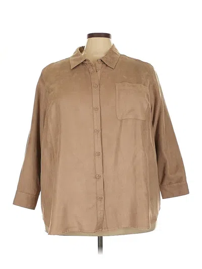 Pre-owned Catherines 3/4 Sleeve Blouse In Brown
