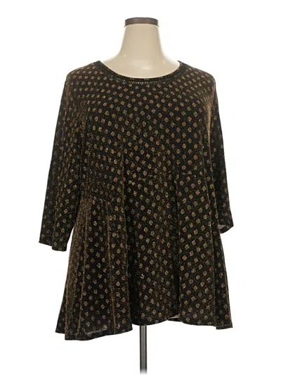 Pre-owned Catherines 3/4 Sleeve Blouse In Brown