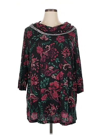 Pre-owned Catherines 3/4 Sleeve Blouse In Burgundy