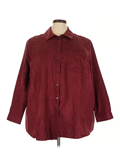 Pre-owned Catherines 3/4 Sleeve Blouse In Burgundy