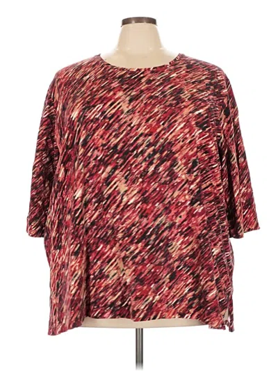 Pre-owned Catherines 3/4 Sleeve Blouse In Burgundy
