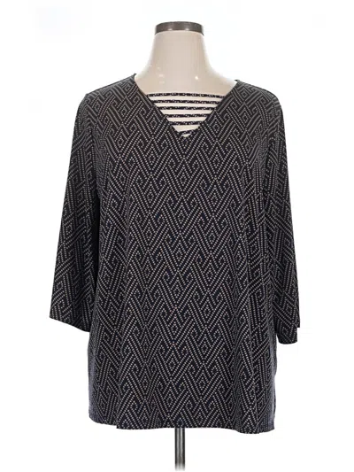 Pre-owned Catherines 3/4 Sleeve Blouse In Gray