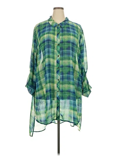 Pre-owned Catherines 3/4 Sleeve Blouse In Green
