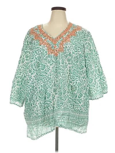 Pre-owned Catherines 3/4 Sleeve Blouse In Green