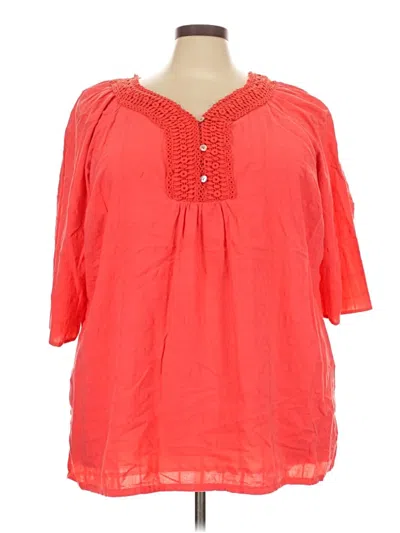 Pre-owned Catherines 3/4 Sleeve Blouse In Orange