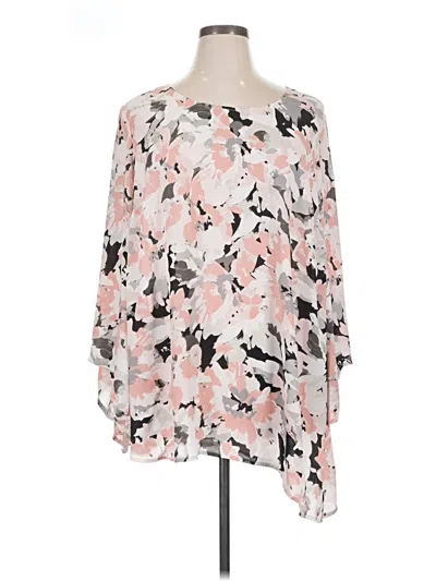 Pre-owned Catherines 3/4 Sleeve Blouse In Pink