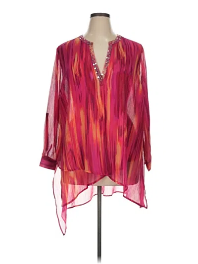 Pre-owned Catherines 3/4 Sleeve Blouse In Pink