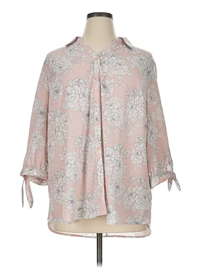 Pre-owned Catherines 3/4 Sleeve Blouse In Pink