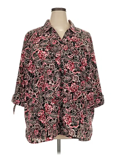 Pre-owned Catherines 3/4 Sleeve Blouse In Pink