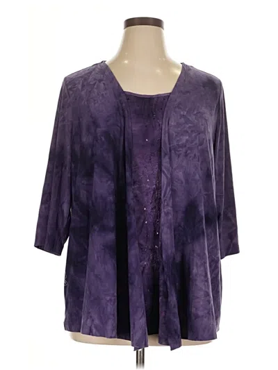 Pre-owned Catherines 3/4 Sleeve Blouse In Purple