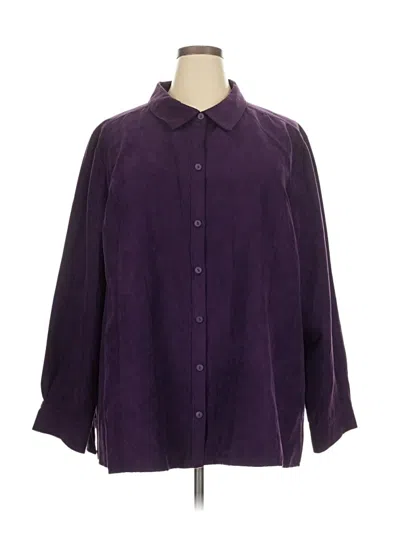 Pre-owned Catherines 3/4 Sleeve Blouse In Purple