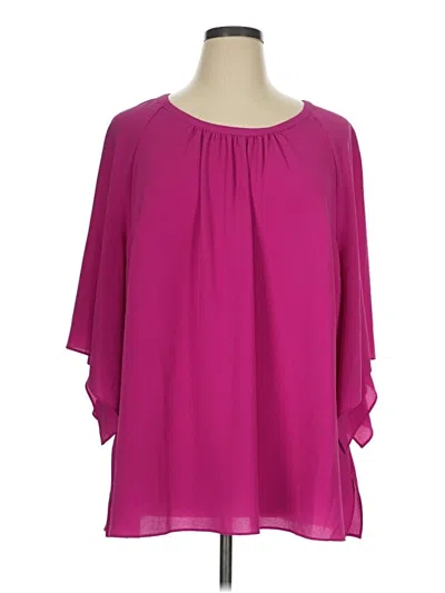 Pre-owned Catherines 3/4 Sleeve Blouse In Purple