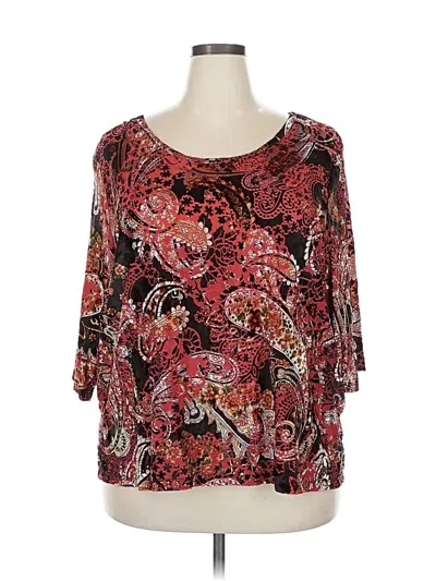 Pre-owned Catherines 3/4 Sleeve Blouse In Red