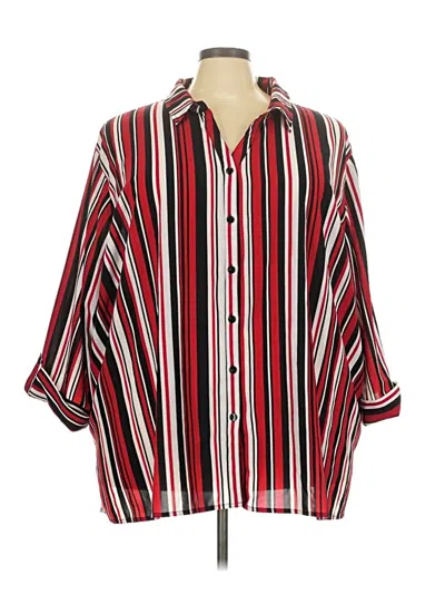 Pre-owned Catherines 3/4 Sleeve Blouse In Red