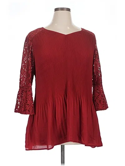Pre-owned Catherines 3/4 Sleeve Blouse In Red