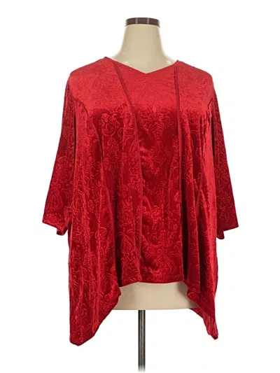 Pre-owned Catherines 3/4 Sleeve Blouse In Red