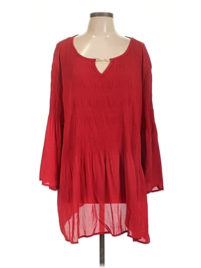 Pre-owned Catherines 3/4 Sleeve Blouse In Red