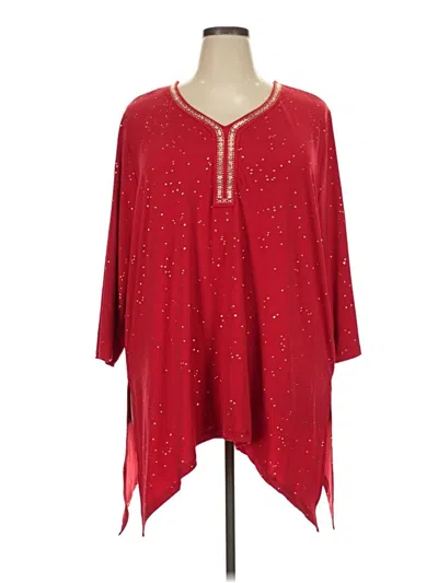 Pre-owned Catherines 3/4 Sleeve Blouse In Red