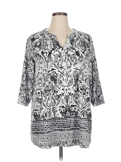 Pre-owned Catherines 3/4 Sleeve Blouse In Silver