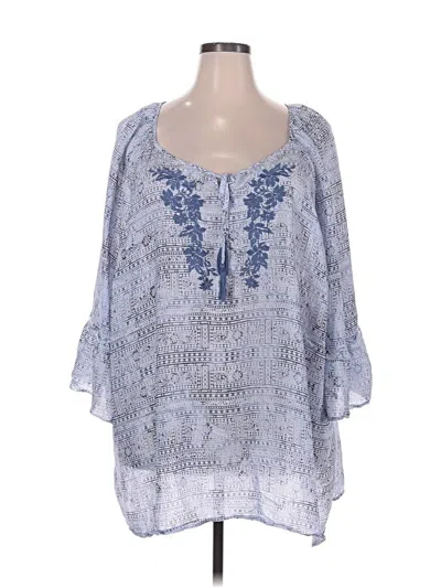 Pre-owned Catherines 3/4 Sleeve Blouse In Silver