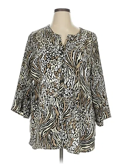 Pre-owned Catherines 3/4 Sleeve Blouse In Silver