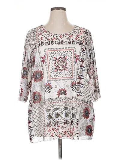 Pre-owned Catherines 3/4 Sleeve Blouse In Silver