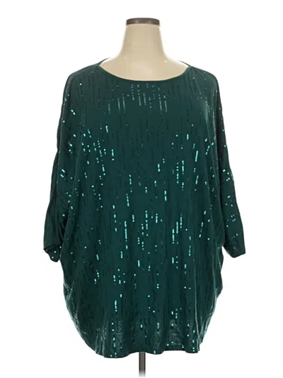 Pre-owned Catherines 3/4 Sleeve Blouse In Teal