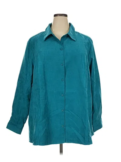 Pre-owned Catherines 3/4 Sleeve Blouse In Teal