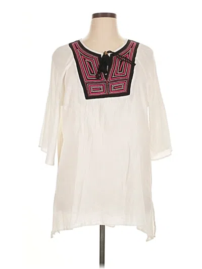 Pre-owned Catherines 3/4 Sleeve Blouse In White