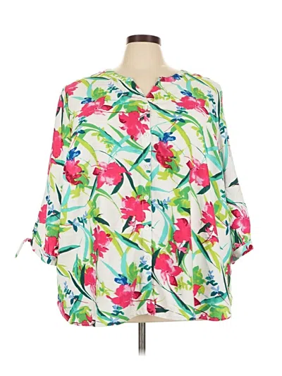 Pre-owned Catherines 3/4 Sleeve Blouse In White