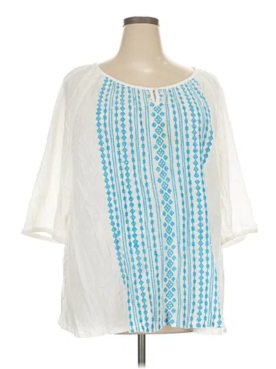 Pre-owned Catherines 3/4 Sleeve Blouse In White