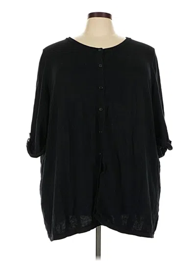 Pre-owned Catherines 3/4 Sleeve Button Down Shirt In Black