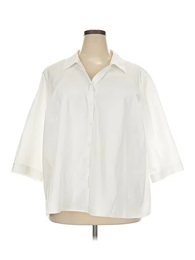 Pre-owned Catherines 3/4 Sleeve Button Down Shirt In Ivory